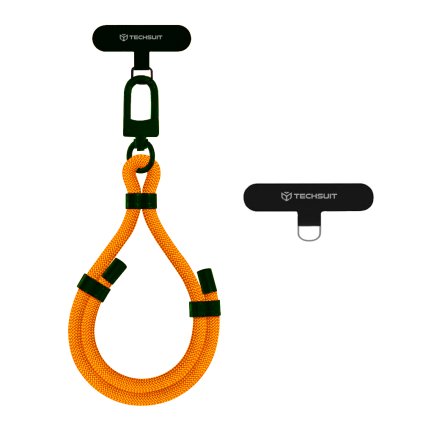 Techsuit Rope Wrist Strap RWS1 03 pre telefóny karabína nylon oranžová