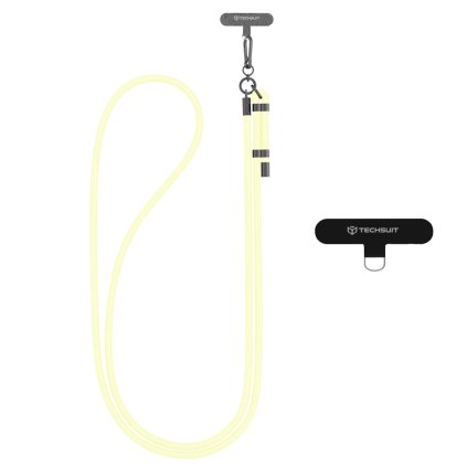 Techsuit Puzdro Rope Crossbody Strap RCS1 56 pre telefóny karabína nylon vanilkový krém