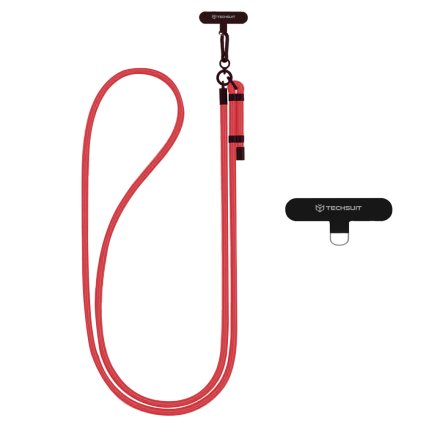 Techsuit Rope Crossbody Strap RCS1 33 pre telefóny karabína nylon červený zamat
