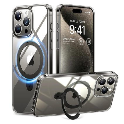 Torras Ostand MagSafe Series iPhone 15 Pro priehľadné puzdro