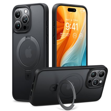 Torras Ostand MagSafe Series iPhone 15 Pro Max čierne puzdro