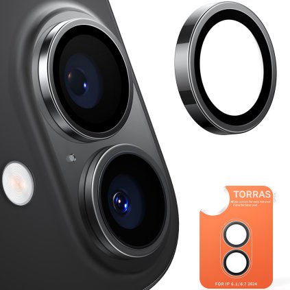Torras Lensguard ochrana kamery iPhone 16 iPhone 16 Plus čierna