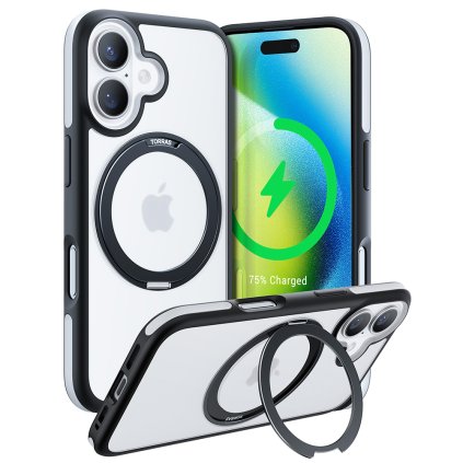 Torras Ostand R Fusion MagSafe Series iPhone 16 Plus čierne puzdro
