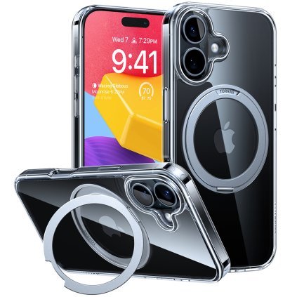 Torras Ostand Pro MagSafe Series iPhone 16 priehľadné puzdro