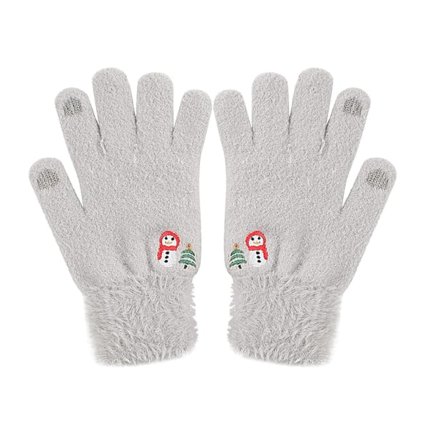 Rukavice Techsuit ST0011 z norkovej kožušiny, veľkosť 21 cm, sivé