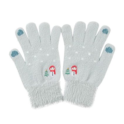 Techsuit Gloves ST0011 z norkovej kožušiny, veľkosť 21 cm, modré