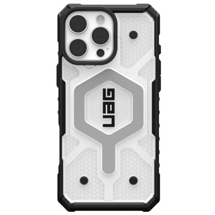 UAG Pathfinder Clear MagSafe iPhone 16 Pro Max ľadovo strieborné puzdro