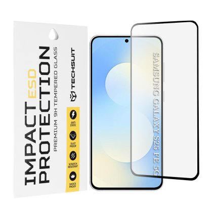 Ochranné sklo Techsuit ESD pre Samsung Galaxy S25 FE čierne
