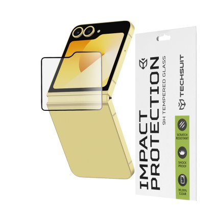 Ochranné sklo Techsuit 111D na vonkajší displej Samsung Galaxy Z Flip6/Flip7 FE čierne
