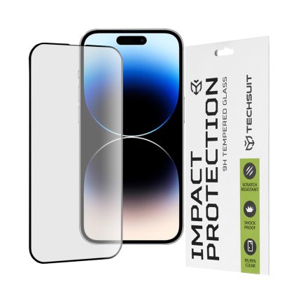 Techsuit 111D Celoplošné lepenie sklo iPhone 14 Pro Čierne