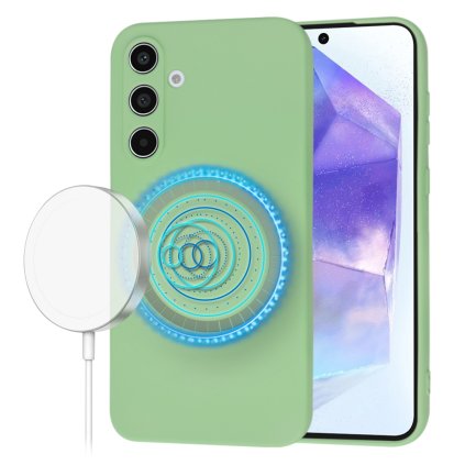 Techsuit SoftFlex MagSafe pre Samsung Galaxy A55 5G mätovo zelená