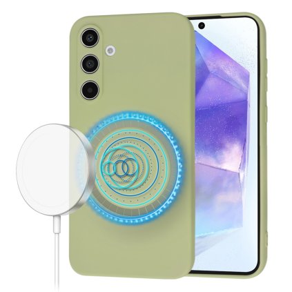 Techsuit SoftFlex MagSafe pre Samsung Galaxy A55 5G vo farbe matcha