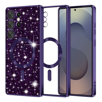 Techsuit Luxury Glitter MagSafe pre Samsung Galaxy S25 Ultra v tmavofialovej