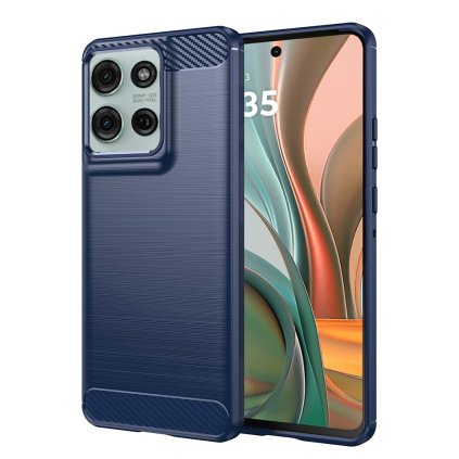 Puzdro Techsuit Carbon Silicone pre Motorola Moto G75 modré