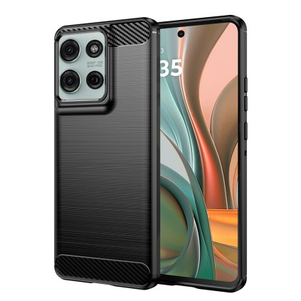 Puzdro Techsuit Carbon Silicone pre Motorola Moto G75 čierne