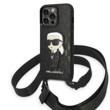 Karl Lagerfeld Hardcase Monogram iPhone 14 Pro Ikonik Patch čierna