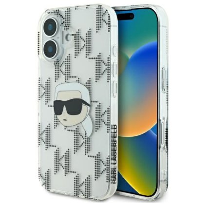 Karl Lagerfeld IML Luxury Electroplated iPhone 16 priehľadný Karl Head