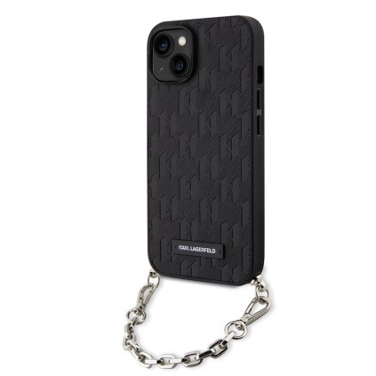 Karl Lagerfeld Saffiano Monogram Chain pre iPhone 14 čierna