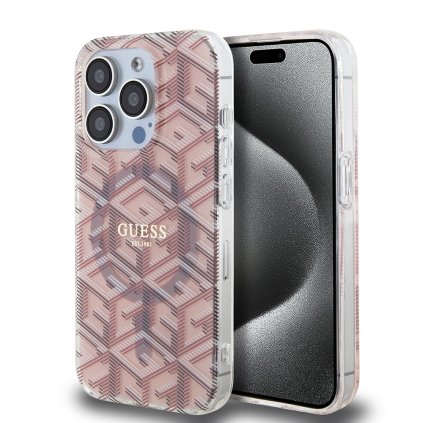 Guess IML GCube MagSafe GUHMP15XHGCUSTGP iPhone 15 Pro Max ružová
