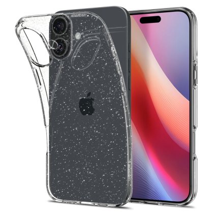Spigen Liquid Crystal Glitter iPhone 16 Krištáľový kremeň