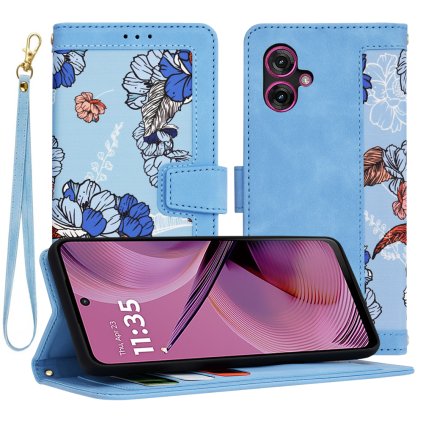 Techsuit FlipCraft Motorola Moto G55 v žiarivo modrej farbe