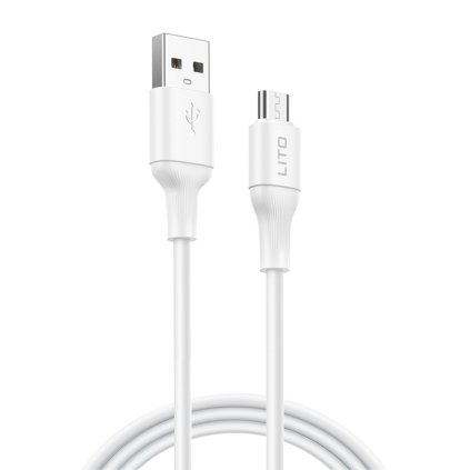 Lito Dátový kábel LD06V USB na Micro-USB 2.4A PVC 1m biely