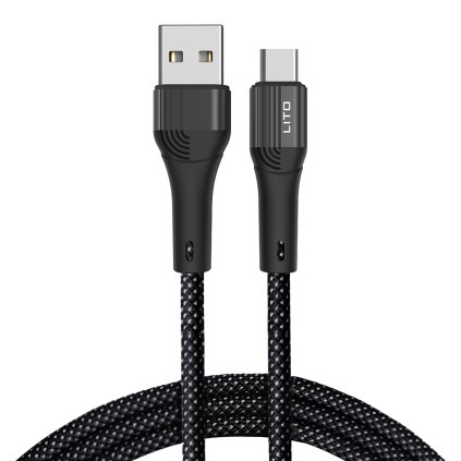 Lito Data Cable LD14 USB na Type-C Rýchlonabíjací 60W 480Mbps Nylon 1m Čierna