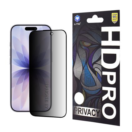 Lito HD Pro Privacy pre iPhone 17 iPhone 16 Pro čierna