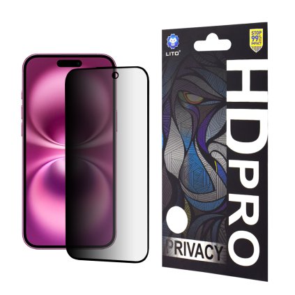 Lito HD Pro Privacy pre iPhone 16 Plus čierna