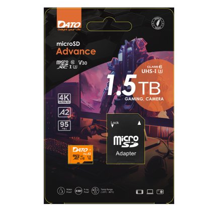 Dato Memory Card Advance s adaptérom MicroSDXC 1.5TB U3 A2 V30 čierna
