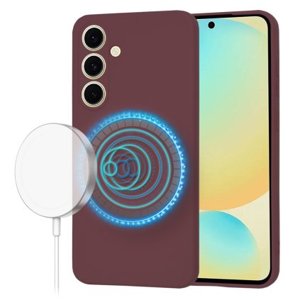 Techsuit SoftFlex MagSafe pre Samsung Galaxy S24 FE slivkovo červená