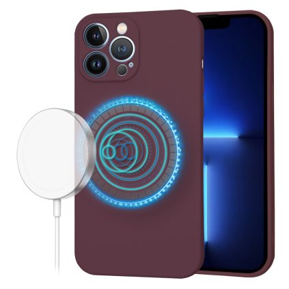 Techsuit SoftFlex MagSafe pre iPhone 13 Pro Max slivkovo červená