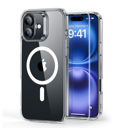 ESR Classic Hybrid HaloLock s ochranou displeja iPhone 16 priehľadný
