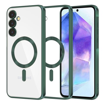 Techsuit Luxury Crystal MagSafe pre Samsung Galaxy A55 5G tmavozelená