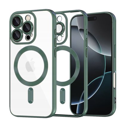 Techsuit Luxury Crystal MagSafe pre iPhone 16 Pro v tmavozelenej