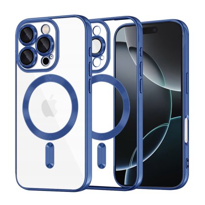 Techsuit Luxury Crystal MagSafe pre iPhone 16 Pro v tmavomodrej