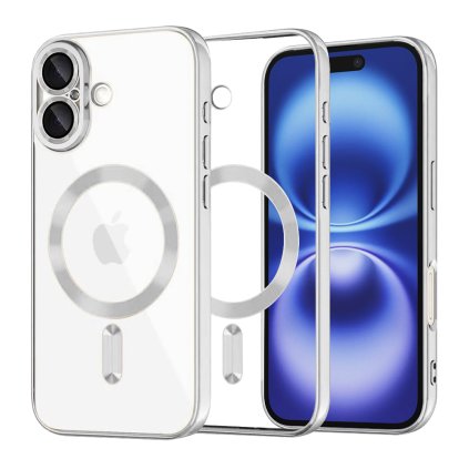 Techsuit Luxury Crystal MagSafe iPhone 16 Strieborný