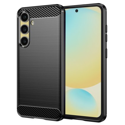Techsuit Karbón Silikón Samsung Galaxy S24 FE Čierny