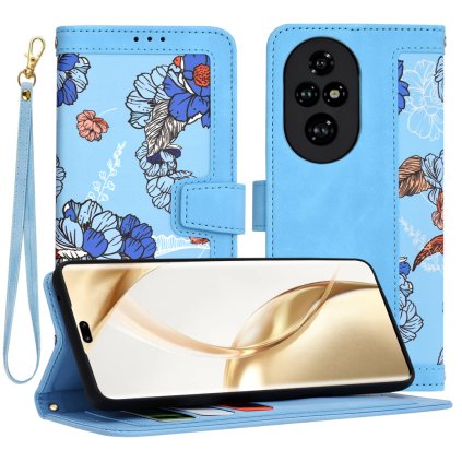 Techsuit Flipové puzdro Honor 200 Pro Žiarivo modrá