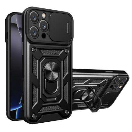 Techsuit CamShield séria iPhone 16 Pro Max čierna