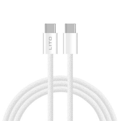 Lito Kábel LD04CC Type-C to Type-C PD60W 2m Biely