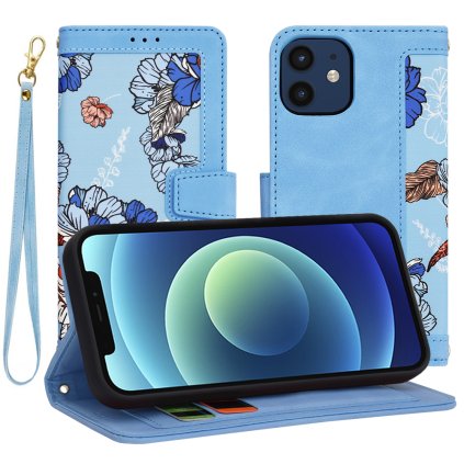 Techsuit Flipové puzdro iPhone 12 12 Pro Žiarivo modrá