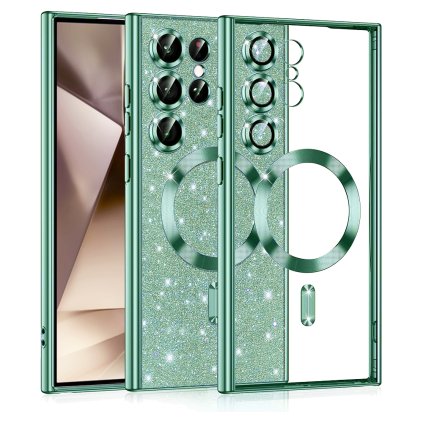 Techsuit Luxusný Trblietavý MagSafe Samsung S24 Ultra Svetlozelená