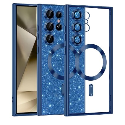 Techsuit Luxusný Trblietavý MagSafe Samsung Galaxy S24 Ultra Tmavomodrý