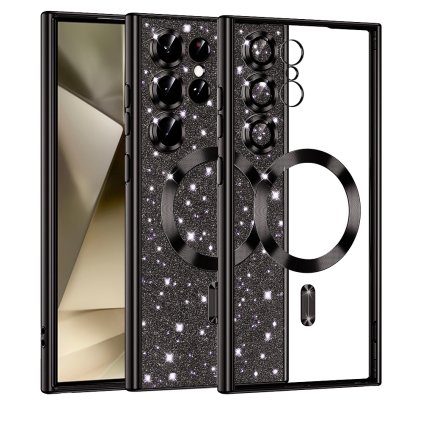 Techsuit Luxusný Trblietavý MagSafe Samsung Galaxy S24 Ultra Čierny