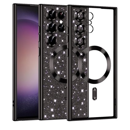 Techsuit Luxusný Trblietavý MagSafe Samsung Galaxy S23 Ultra Čierny