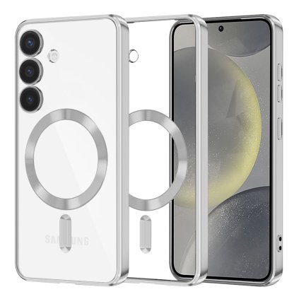 Techsuit Luxusný Krištáľový MagSafe Samsung Galaxy S24 Strieborný