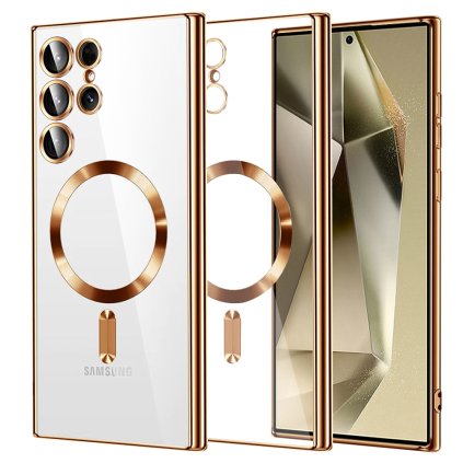 Techsuit Luxusný Krištáľ MagSafe Samsung Galaxy S24 Ultra Gold