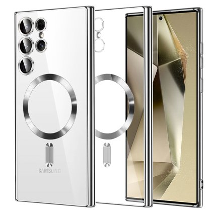 Techsuit Krištáľový MagSafe Samsung Galaxy S24 Ultra Strieborný