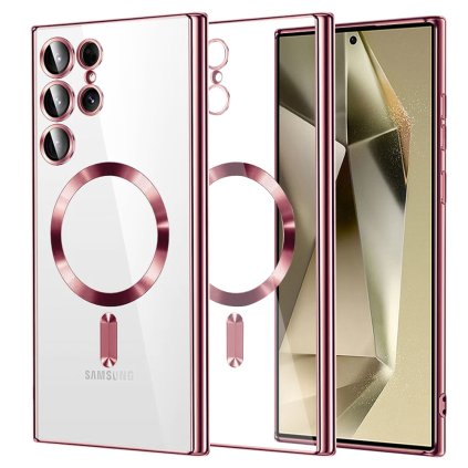 Techsuit Luxusný Krištáľový MagSafe Samsung Galaxy S24 Ultra Ružový
